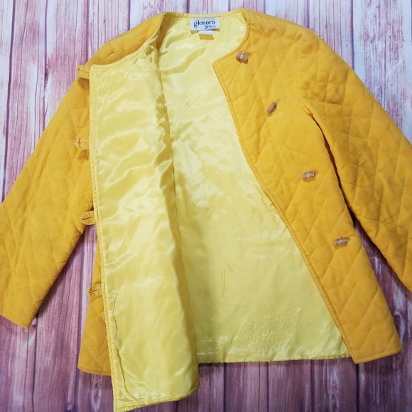 Vintage Glenora Jr's LTD Solid Yellow Pants Set 2 Piece With Button Jacket - Picture 6 of 16